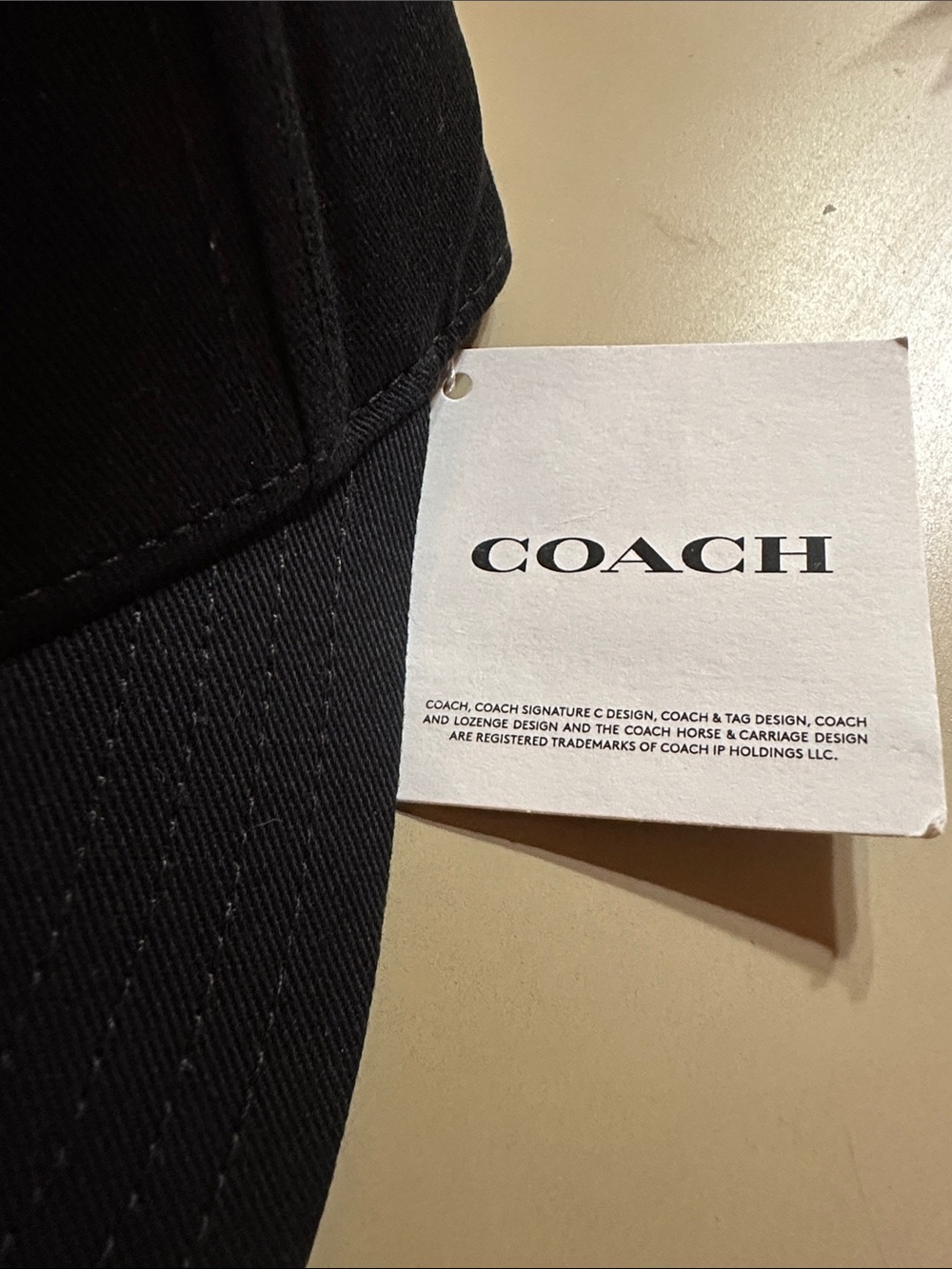 Coach Coffee Shop Black Baseball Cap with White Embroidered Coffee Character - Picture 3 of 9